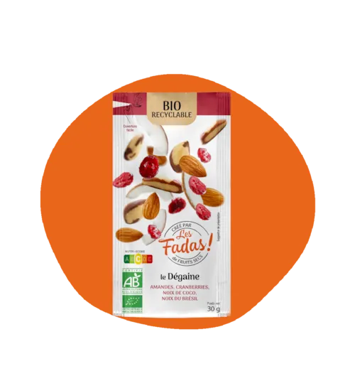 Mix Le Dégaine Bio - amandes, cranberries, noix de coco et noix du Brésil